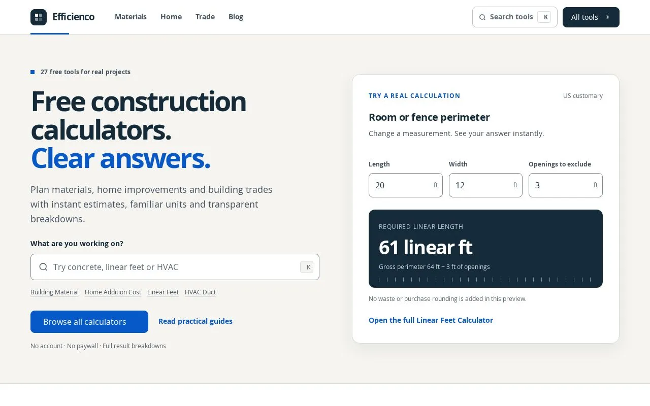 Efficienco homepage screenshot