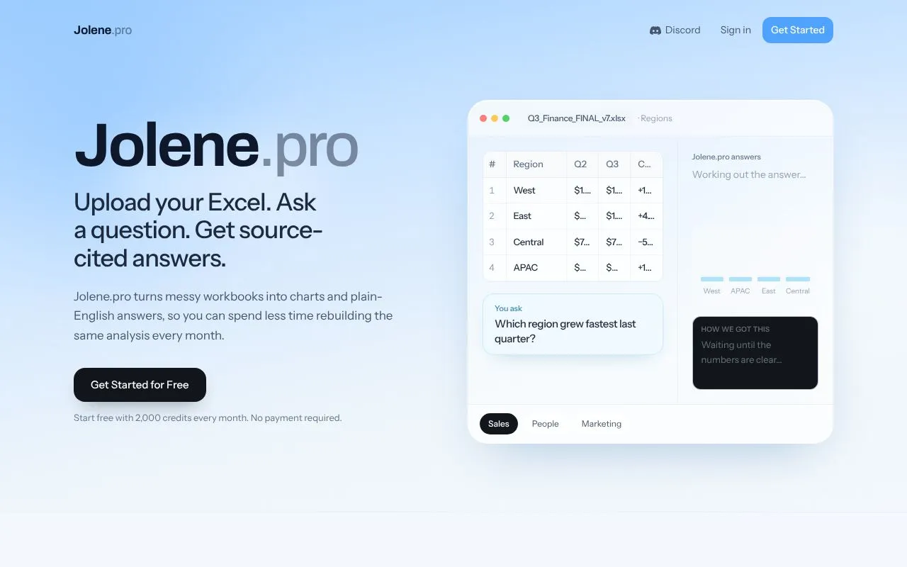 Jolene.pro homepage screenshot