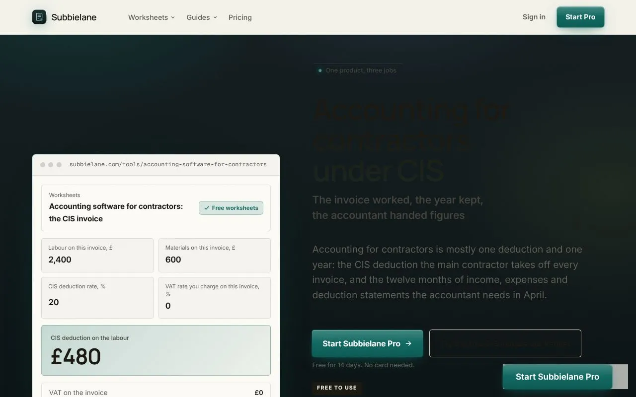 Subbielane homepage screenshot