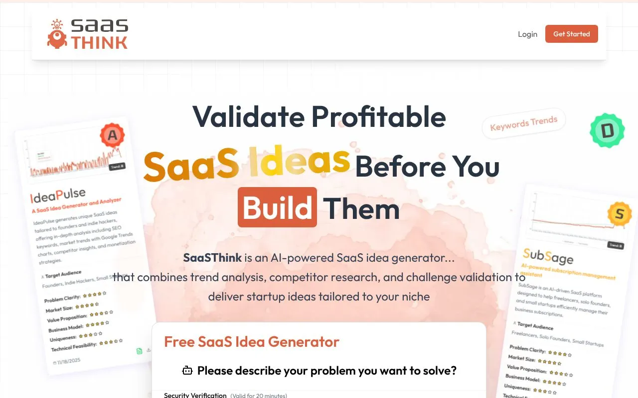 SaaSThink homepage screenshot