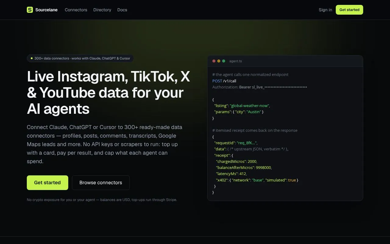 Sourcelane homepage screenshot