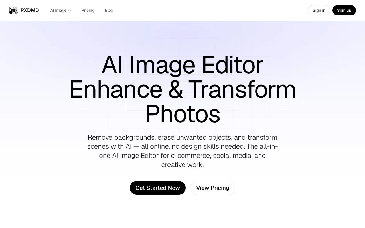 PXDMD homepage screenshot