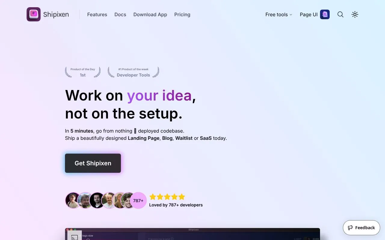 Shipixen homepage screenshot