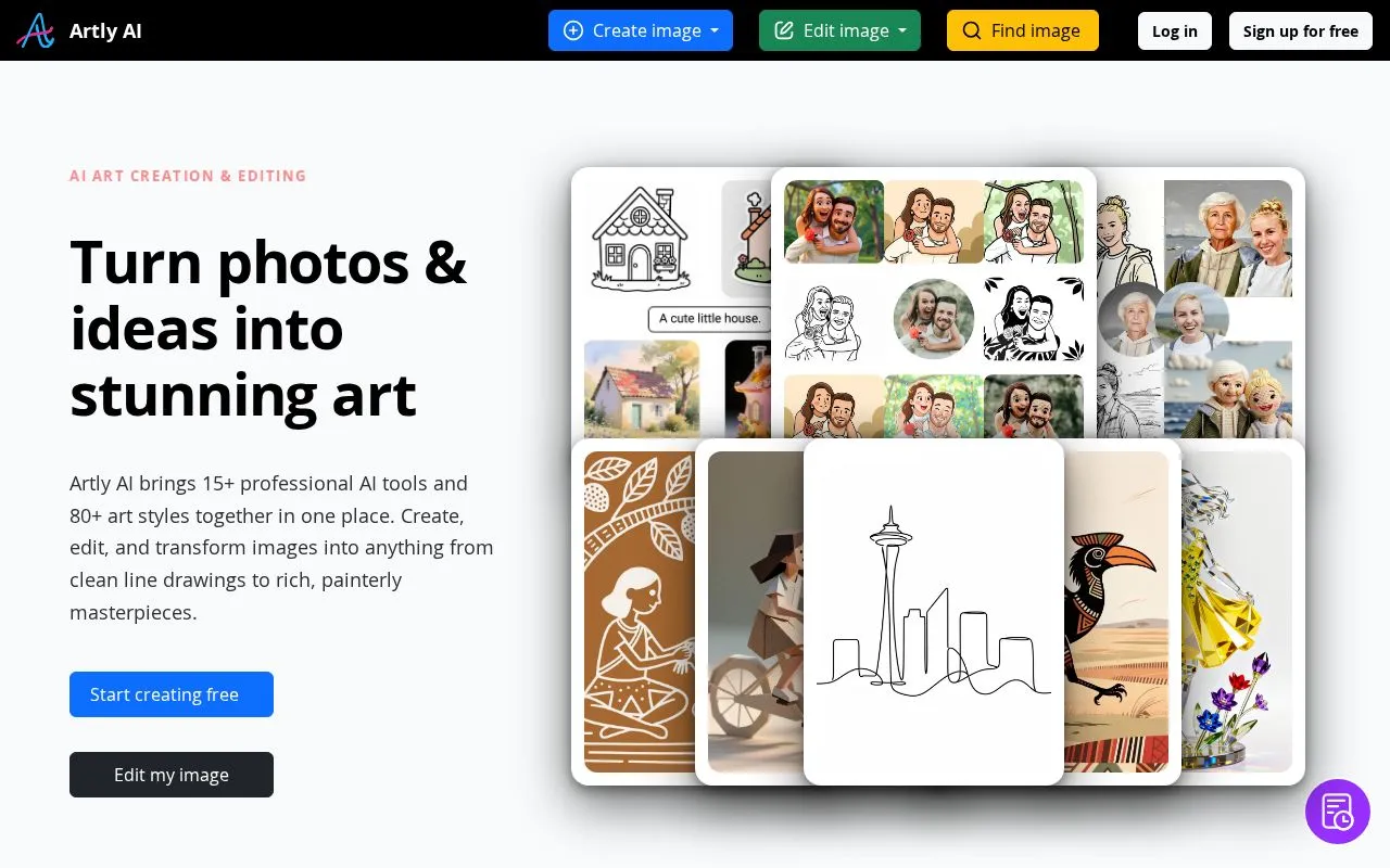 Artly AI homepage screenshot