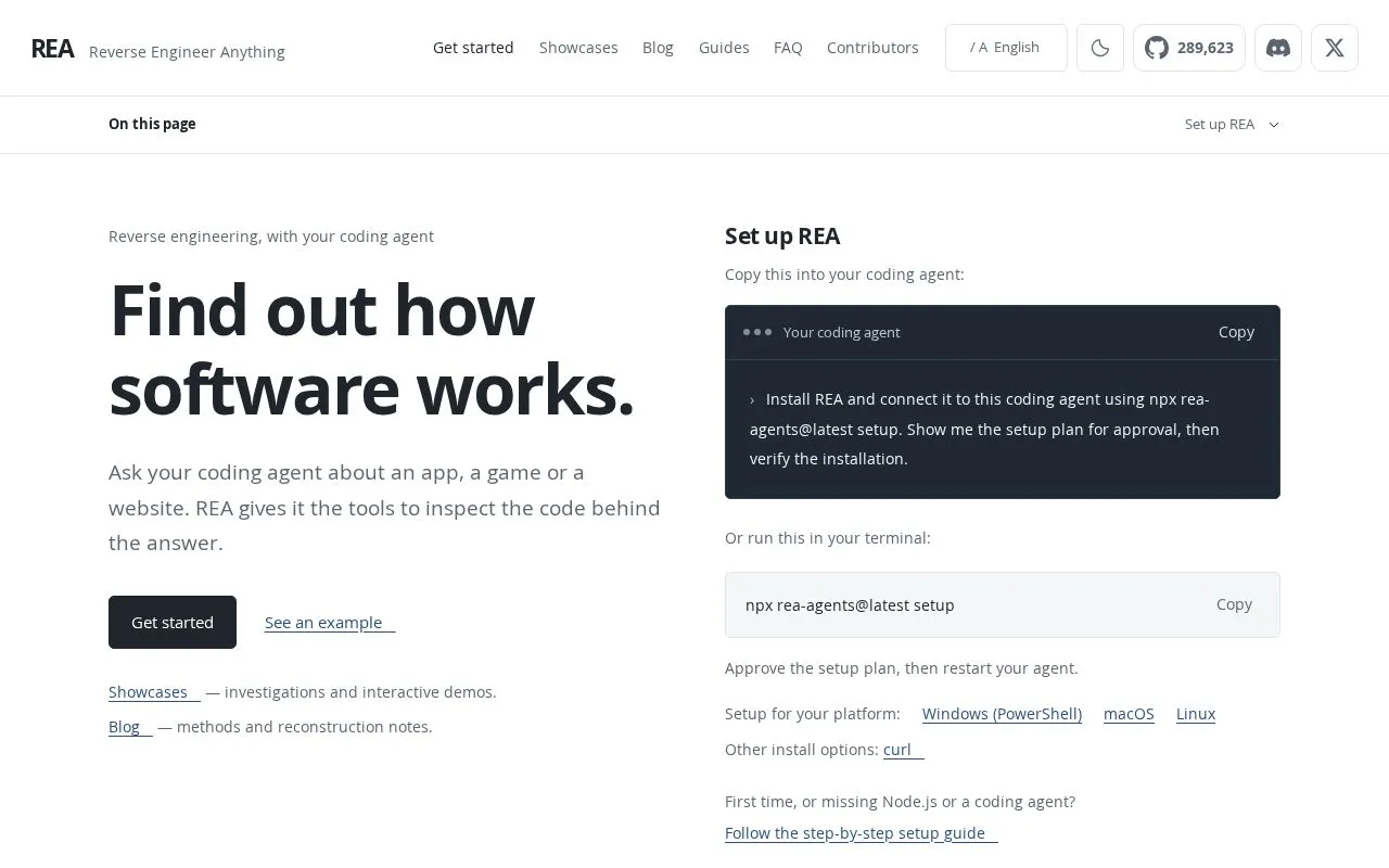 REA homepage screenshot