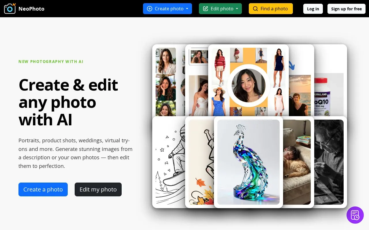 NeoPhoto homepage screenshot