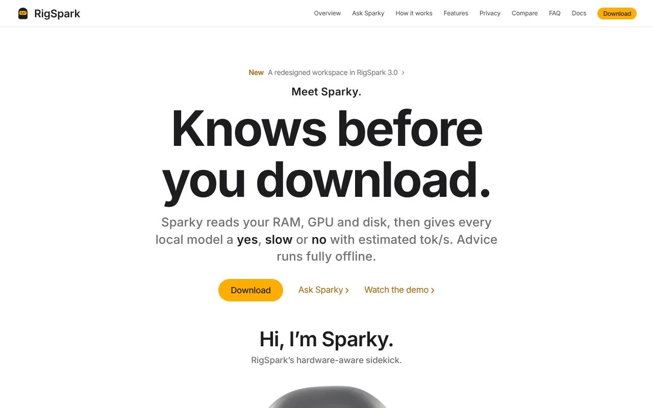 RigSpark homepage screenshot