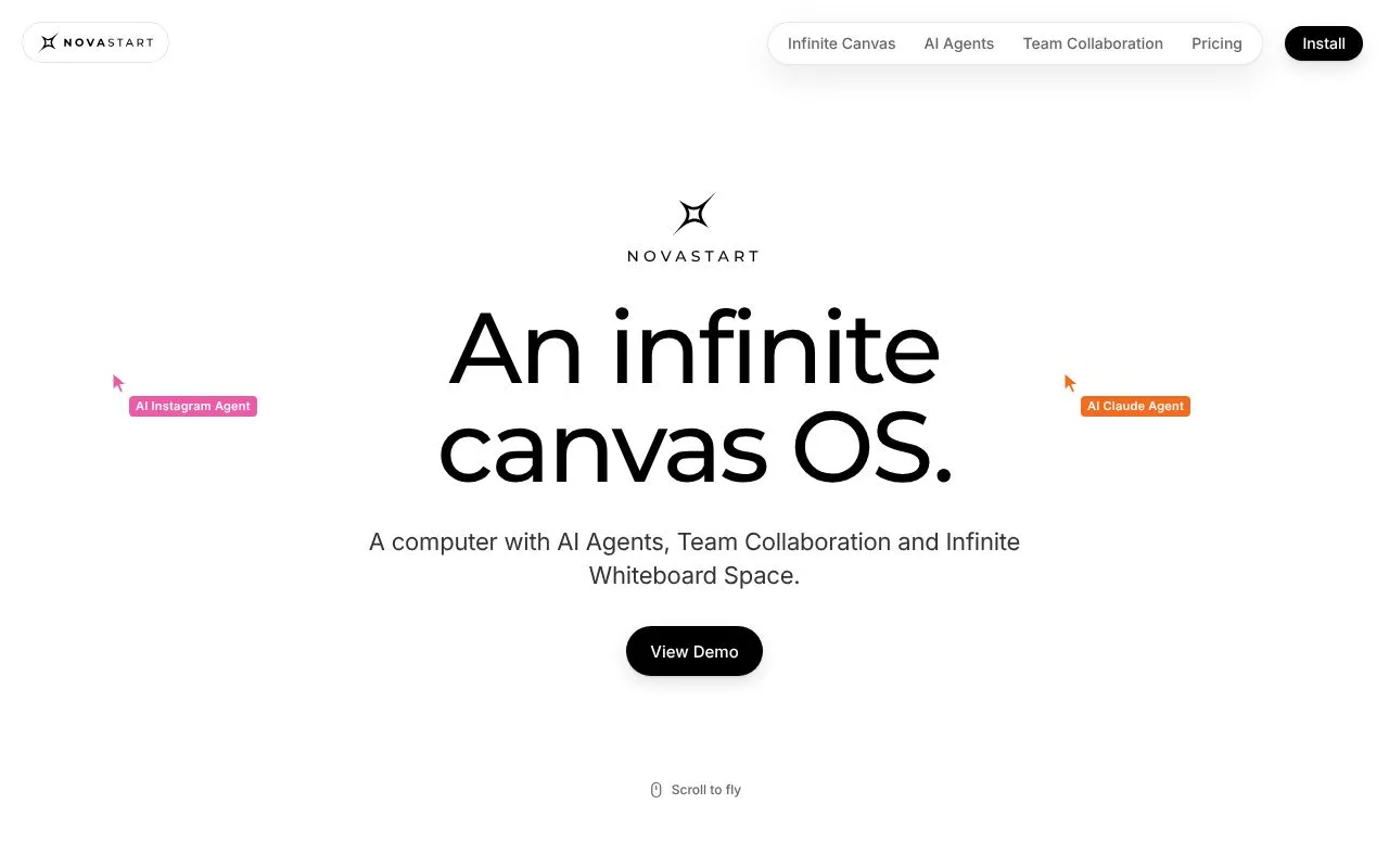 Novastart homepage screenshot