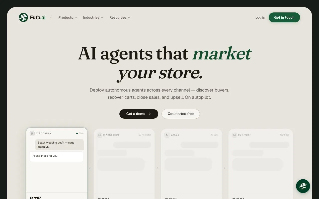 Fufa.ai homepage screenshot