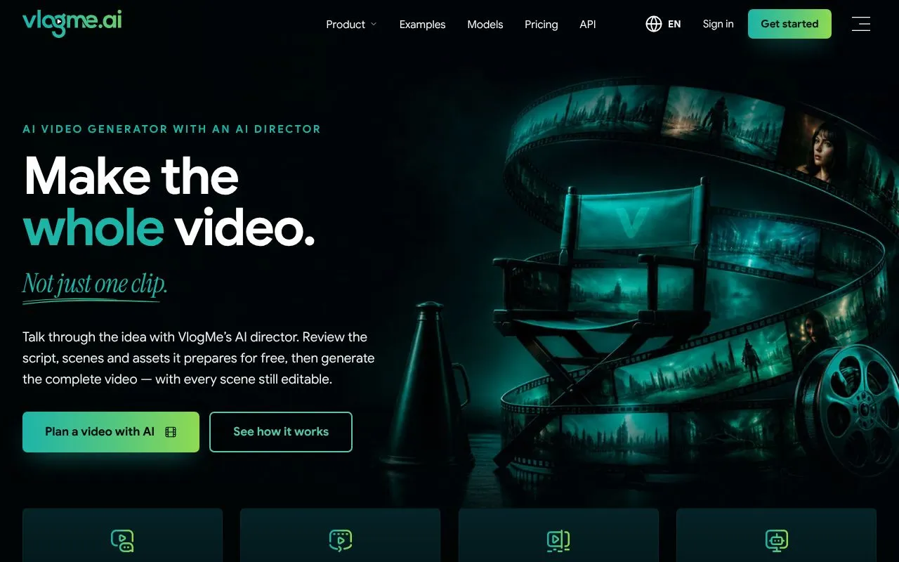 VlogMe homepage screenshot
