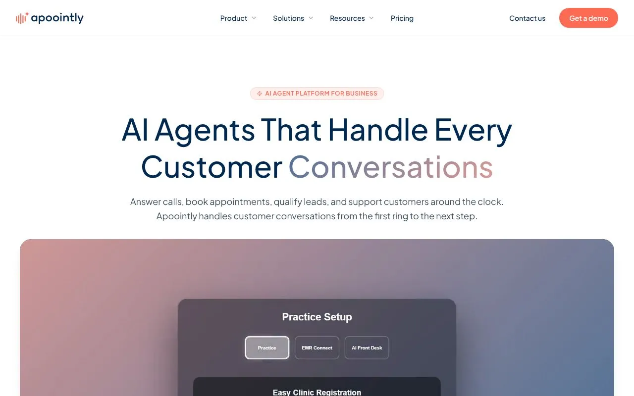 Apoointly homepage screenshot