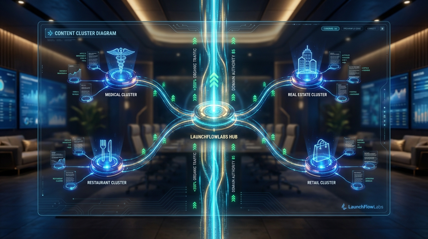 The Power of Content Clusters for Authority: A Strategic Guide for Executives Data Visual