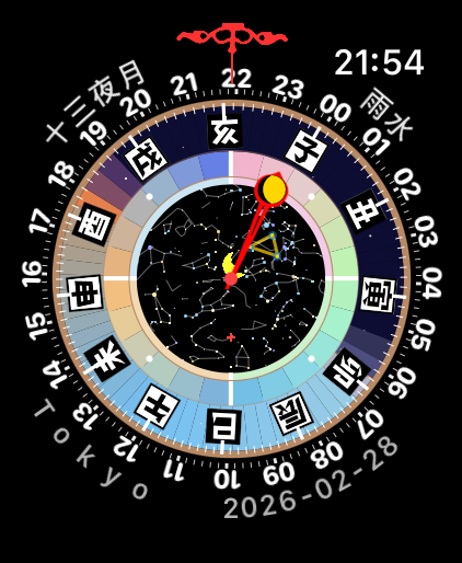 Wa-dokei clock face on Apple Watch