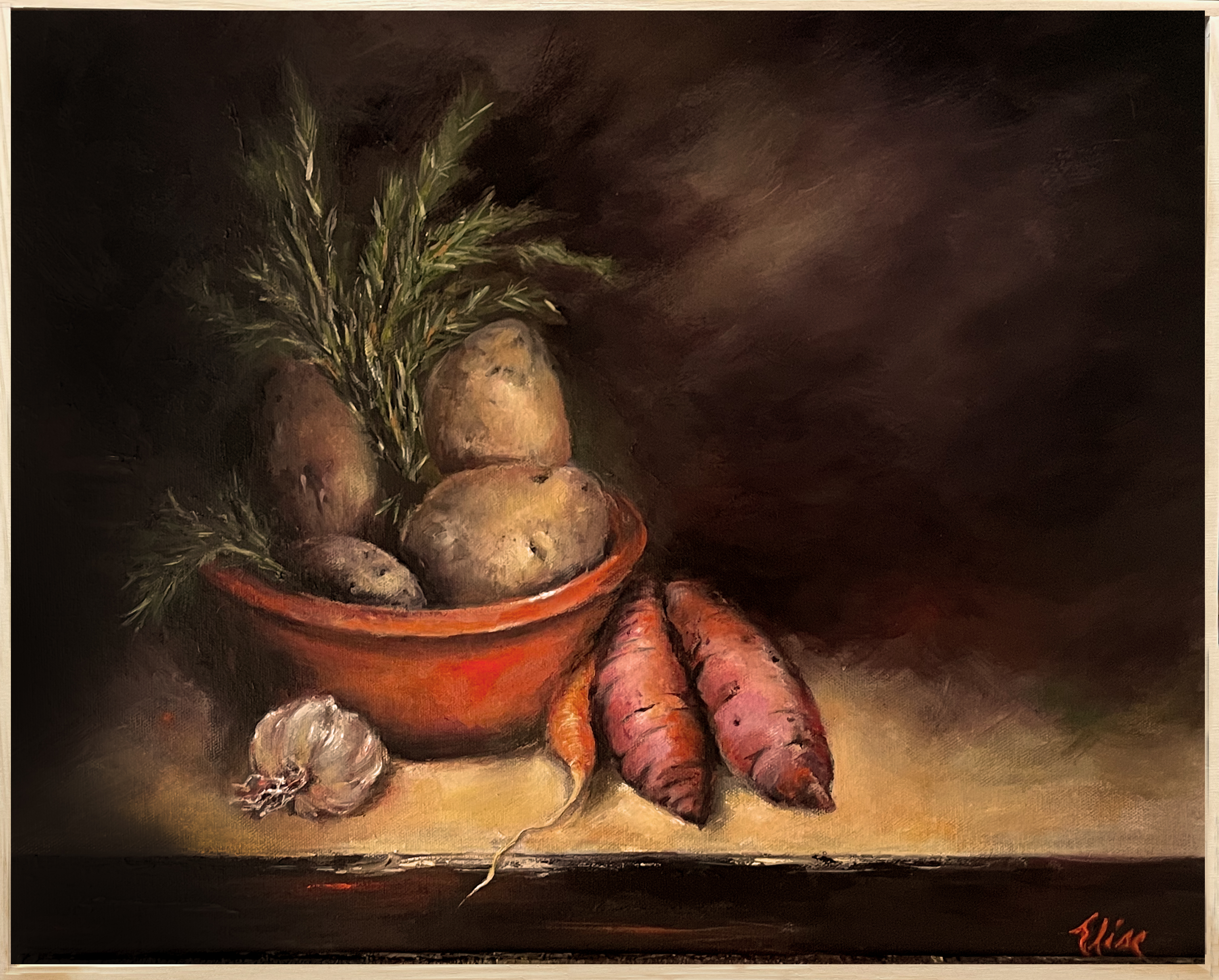 Still Life with Potatoes and Rosemary
