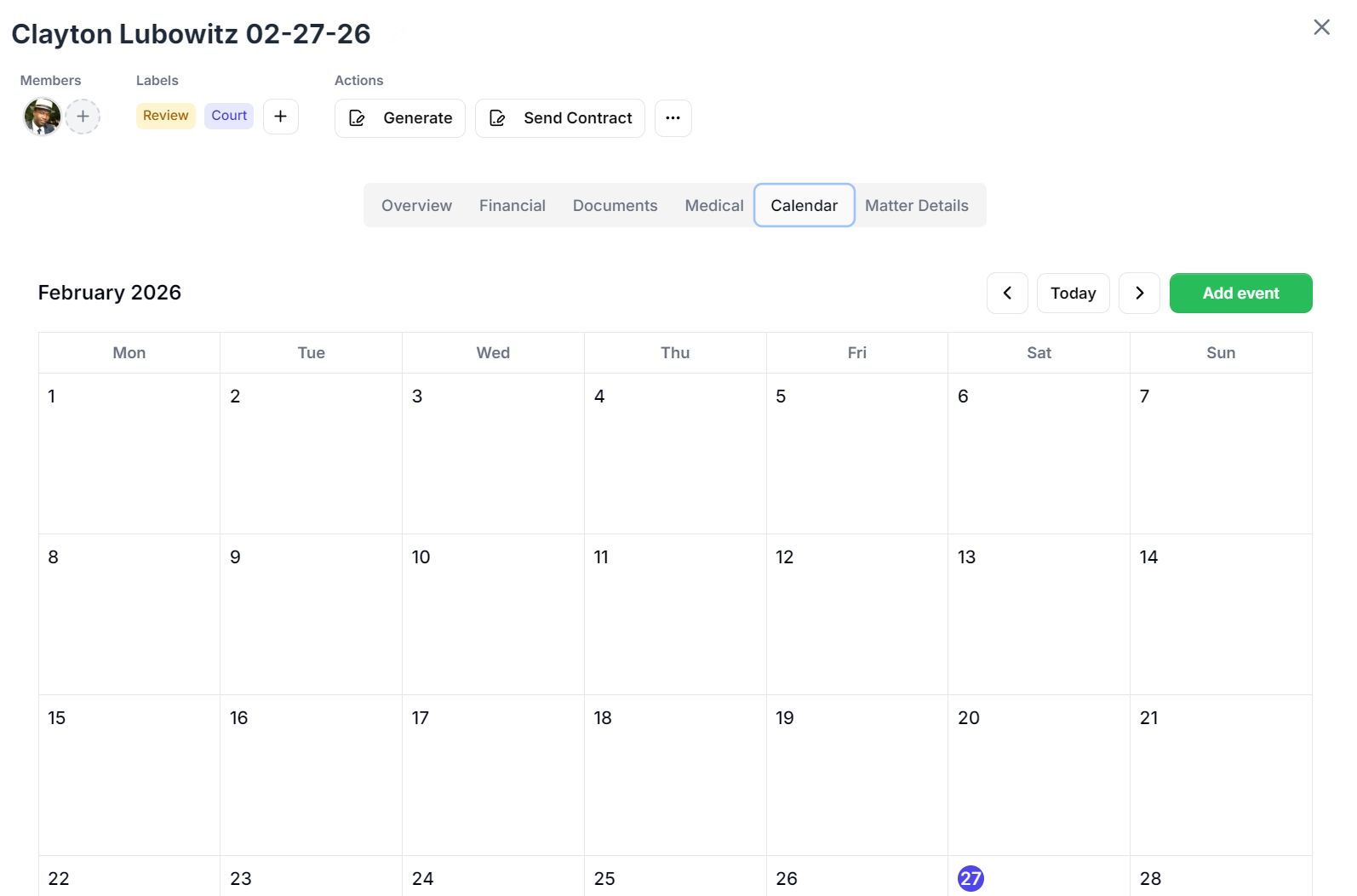 Real estate closing deadline and calendar tracking system