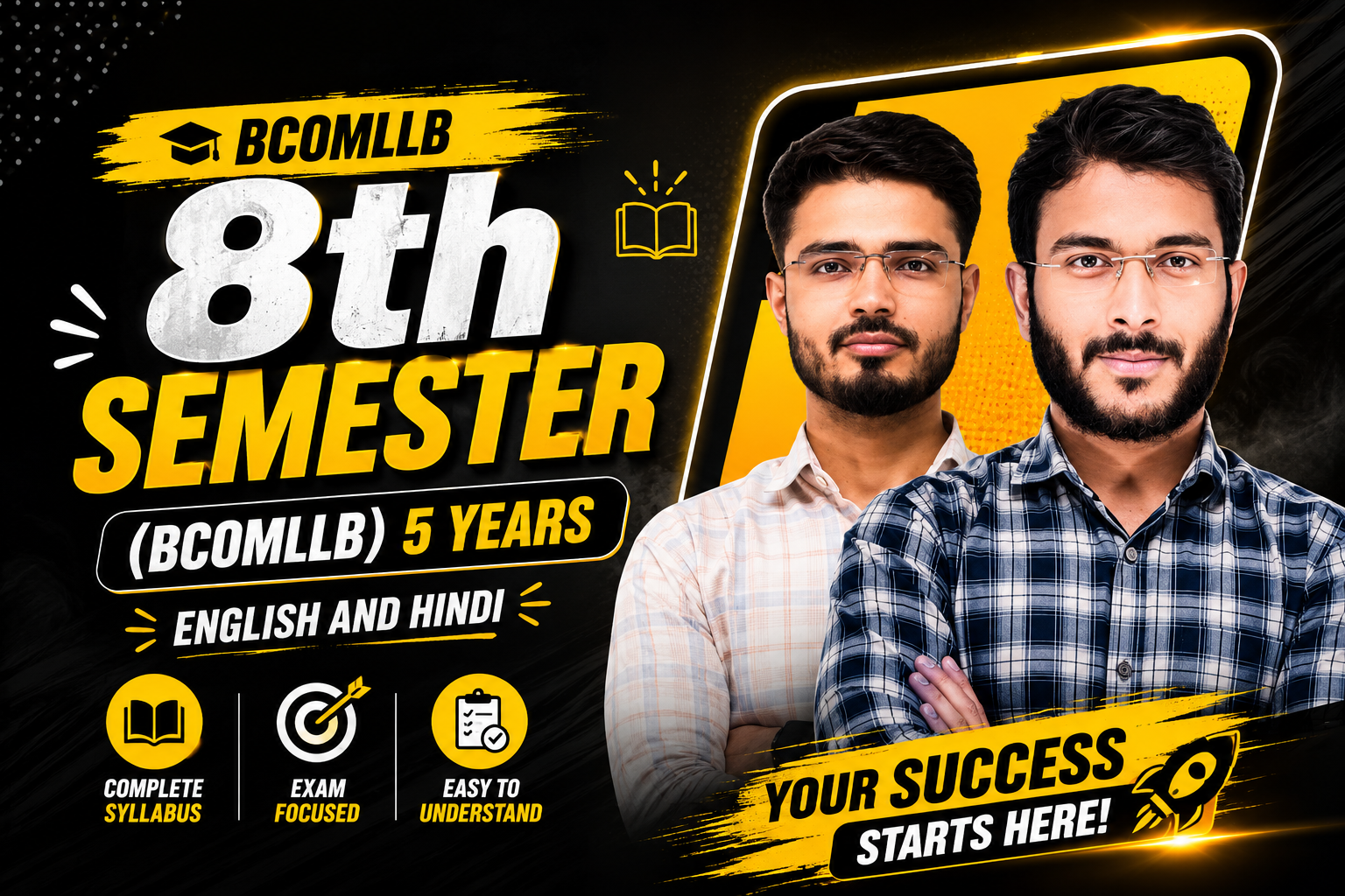 Bcom LLB 8th semester Course 2026 - English & Hindi