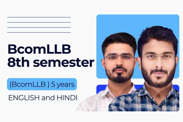 Bcom LLB 8th semester Course 2026 - English & Hindi