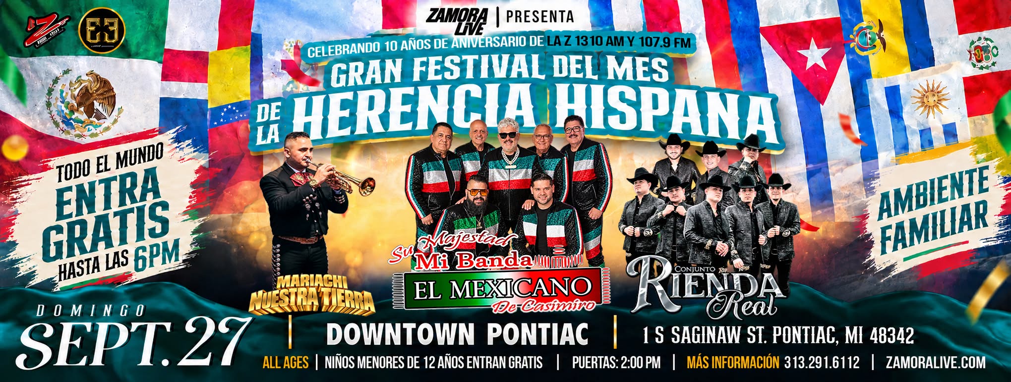 Gran Festival del Mes de la Herencia Hispana llega a Downtown Pontiac