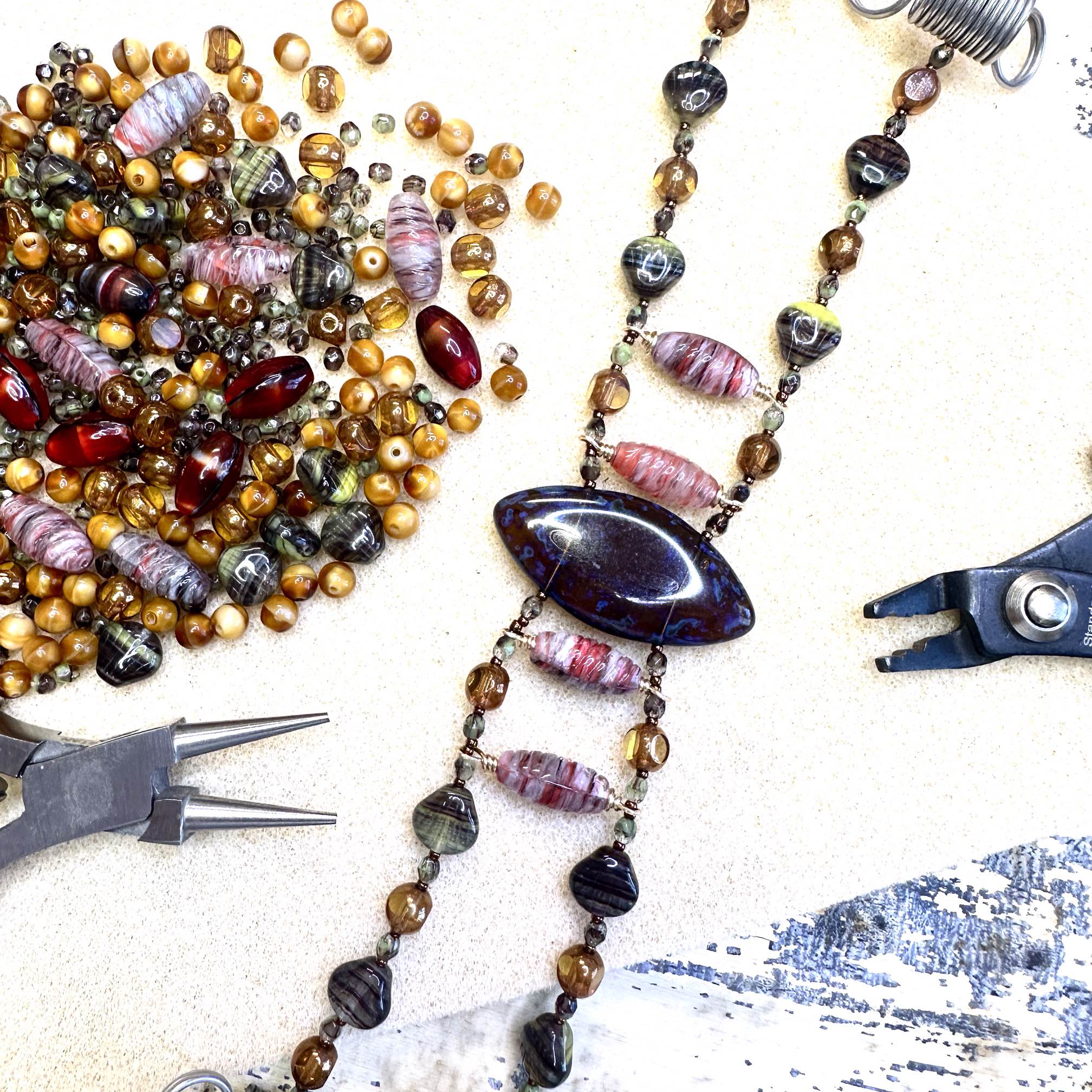 Designing with Deb - Celebrate Beadathon  with NEW Czech  Designer Bead Blends 