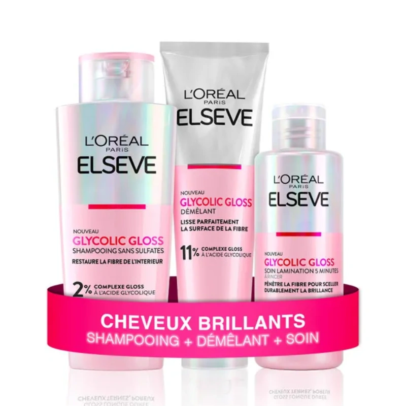 L'Oréal Elsève Glycolic Gloss Pack Soins Cheveux Brillants 3en1