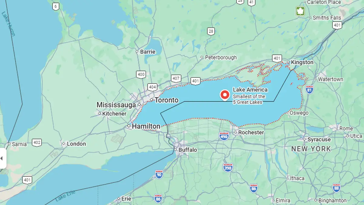 Google Maps Renames Lake Ontario as 'Lake America' in US Following Trump's Order