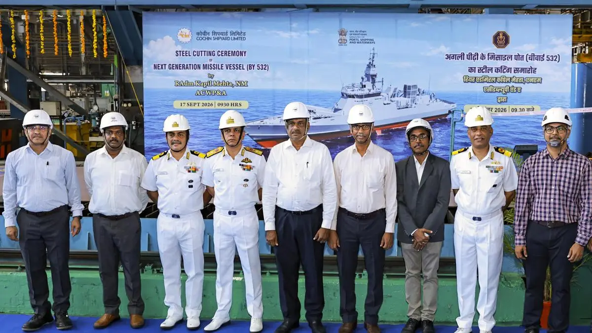 Cochin Shipyard lays keel for Navy’s next-generation missile vessels