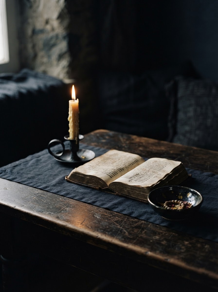 Week 6: an open prayer book beside a lit candle