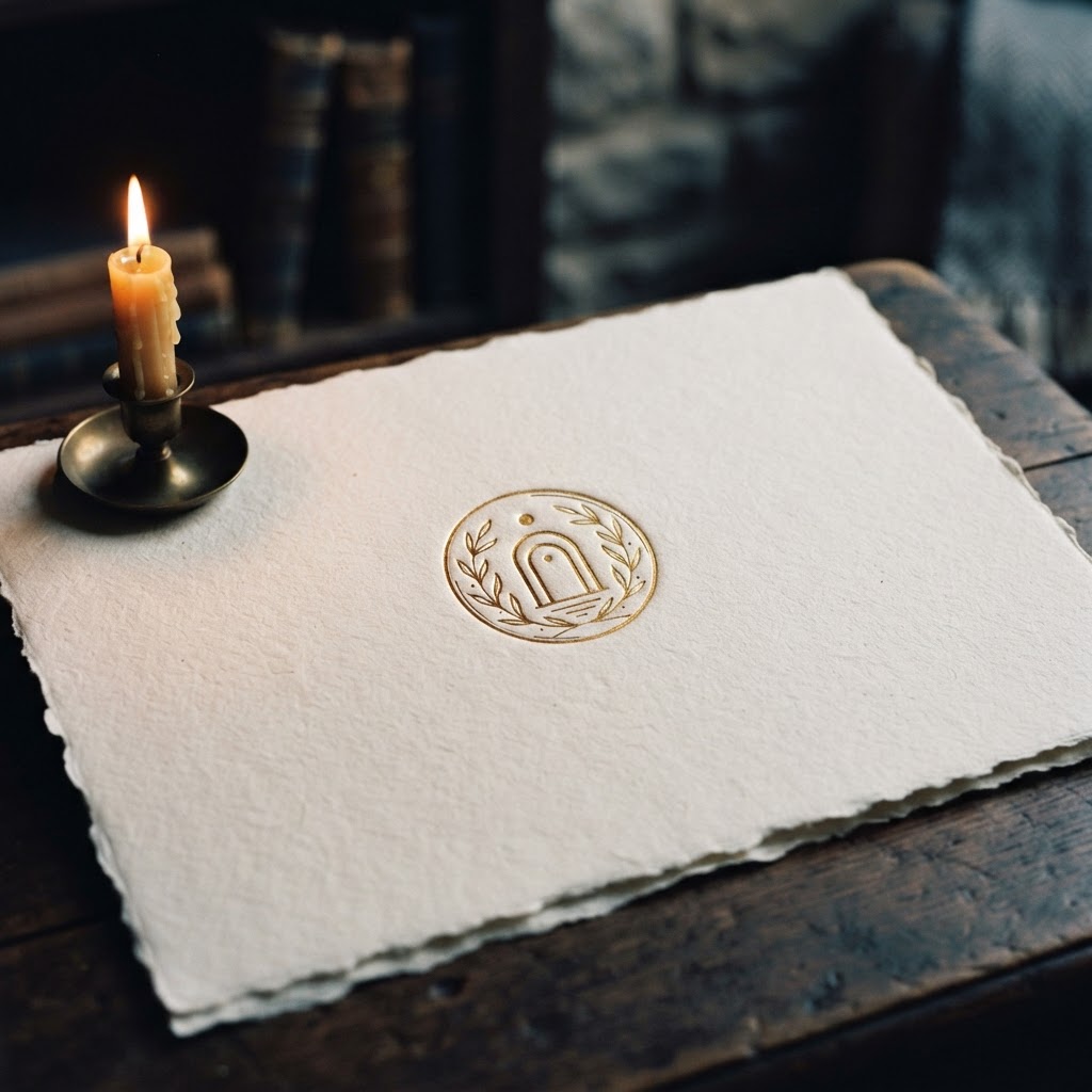A letter sealed with wax on a table