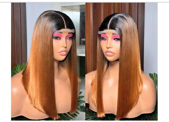 human hair blend wig