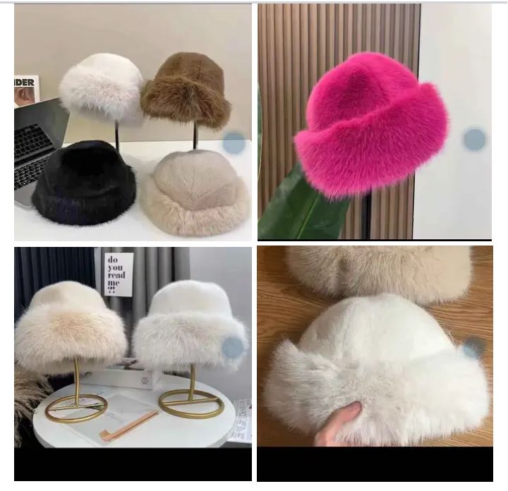 labubu fluffy head cap