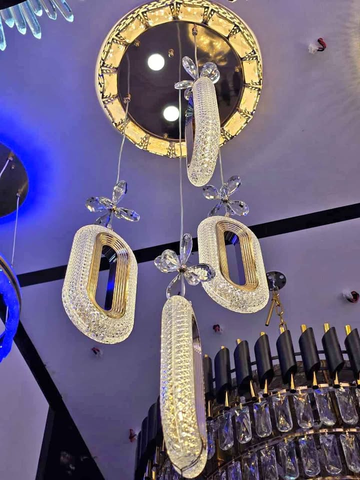 chandelier and wall light