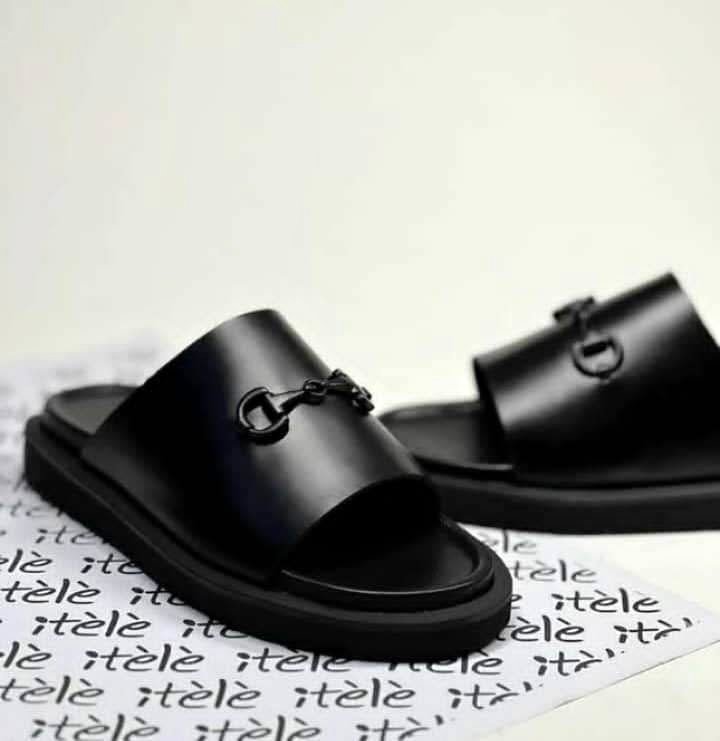 stylish black leather footwear