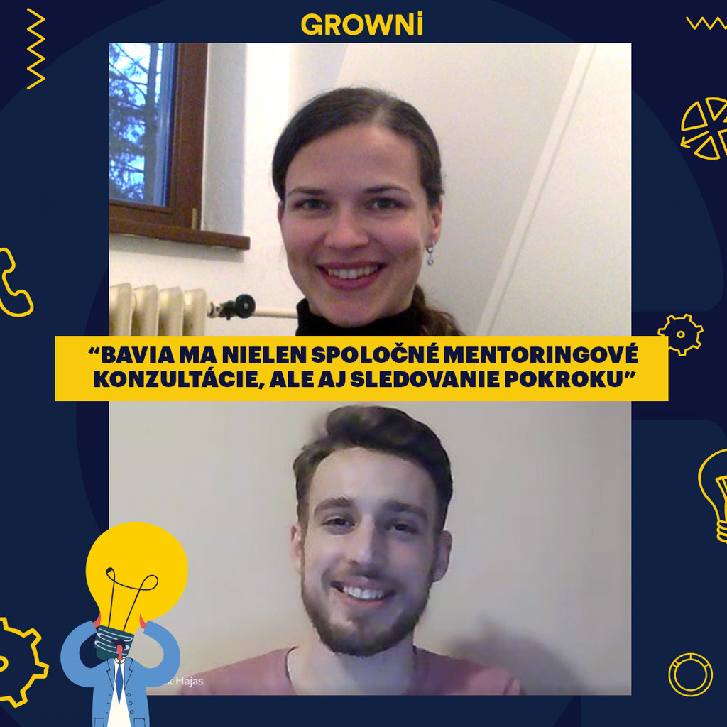 Mentor Mirka počas online mentoringu.
