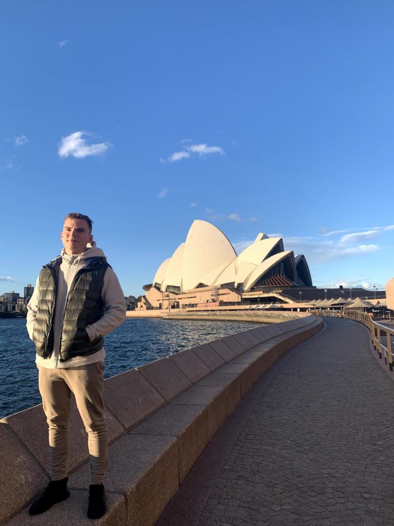 Lukáš počas štúdia v Sydney