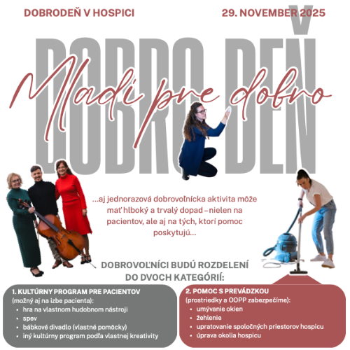 Dobro deň v hospici: Mladí pre dobro!