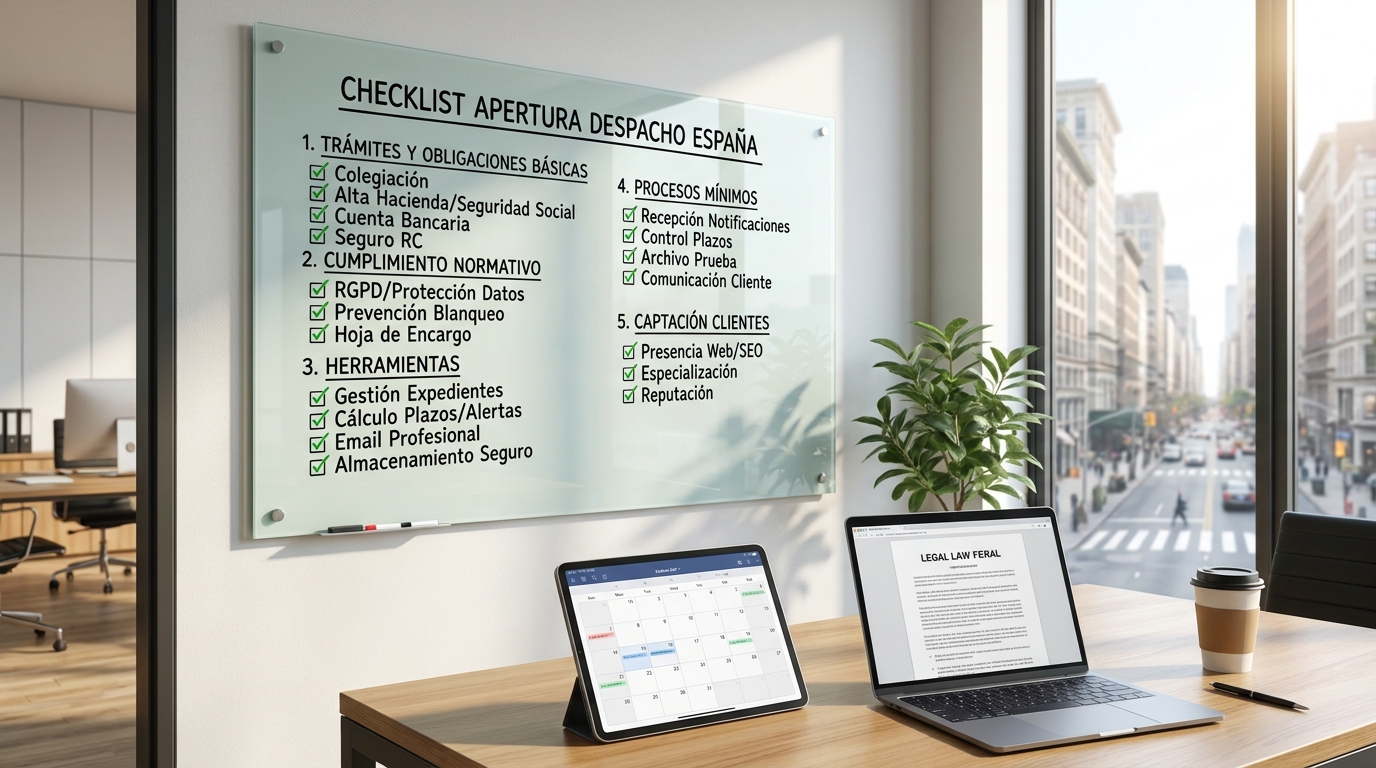 Checklist para abrir un despacho de abogados en España