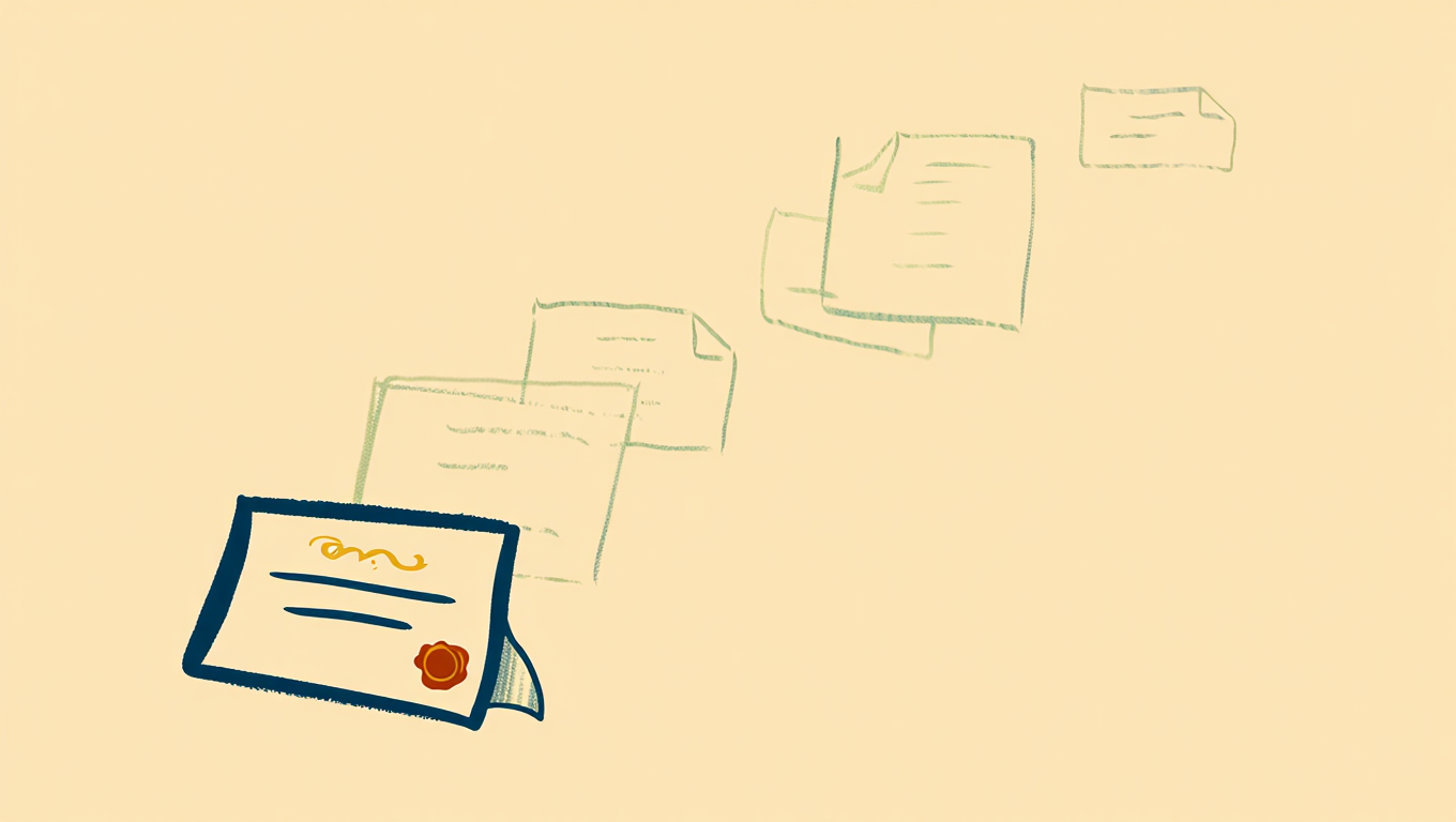 Illustration of a course completion certificate milestone for New York real estate licensing