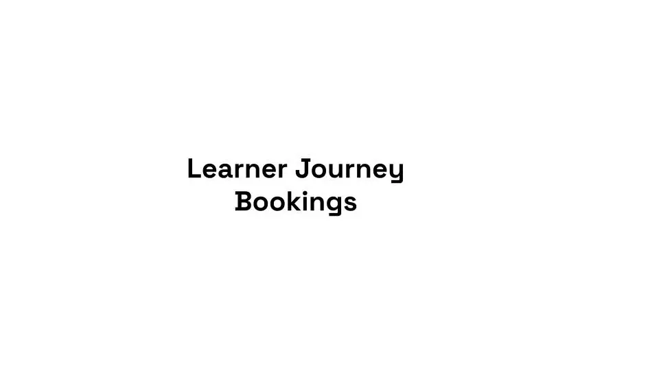 Learner Journey Bookings cover