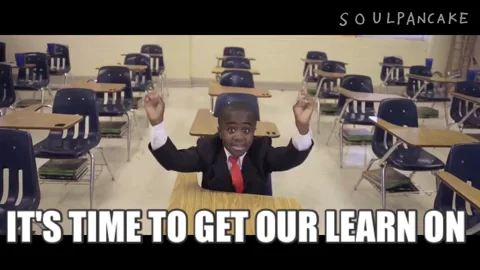KId President sitting in a classroom with the caption:  