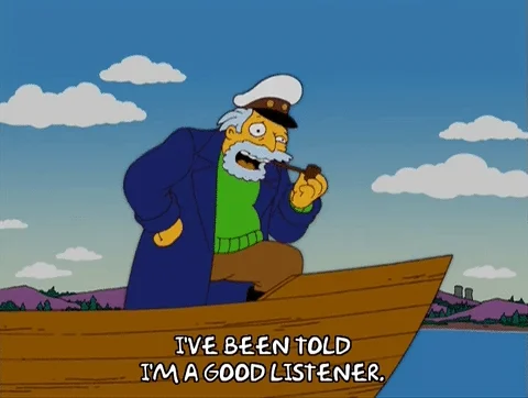 A Simpsons clip of an old sailor saying, 