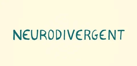 a bouncing text labelled as neurodivergent.