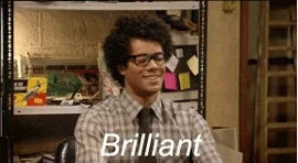 A character from the IT crowd saying, 
