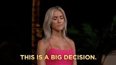 A dating show contestant saying, 