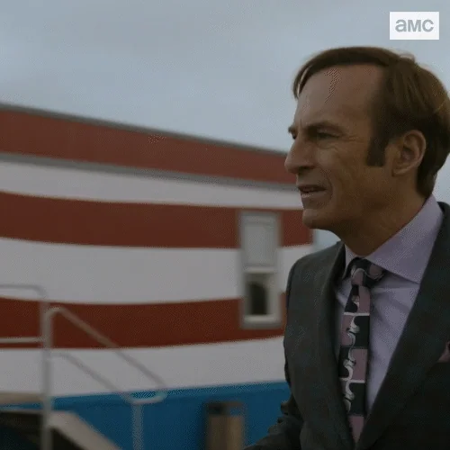 Saul from Better Call Saul walks outside of his office and says, 
