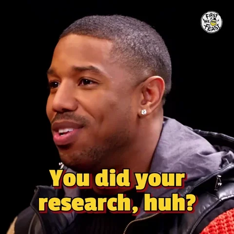 Michael B. Jordan nods with a smile and says, “You did your research, huh?”