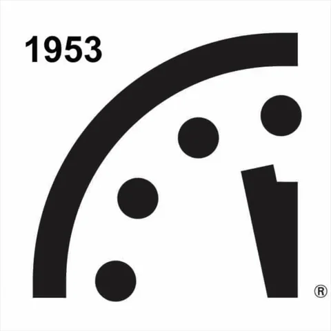 The Doomsday Clock counting down.