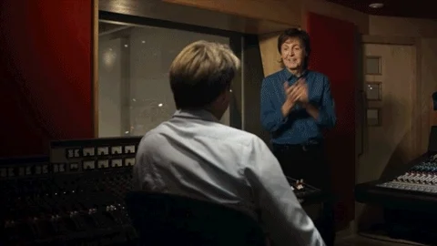 Paul McCartney in a recording studio says, 