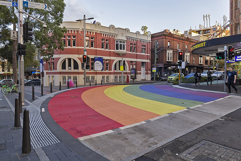 The Rainbow Crossing on Campbell street in Surry Hills, Sydney.