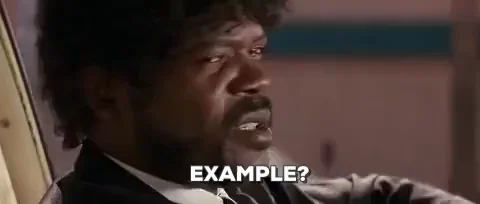 Samuel L. Jackson's character in Pulp Fiction driving a car. He asks his passenger for an example.