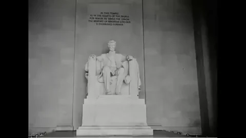 Old footage of the Lincoln Memorial.